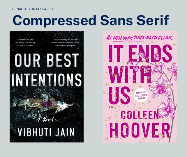 Research Common typefaces used in the latest book covers.